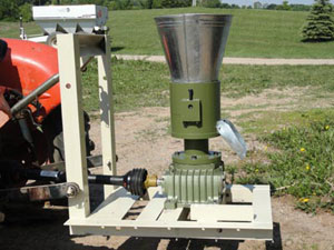 PTO pellet mill connected tractor