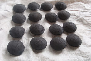 coal briquettes in line